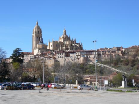 The city of Toledo nicely viewed from the bus parking,