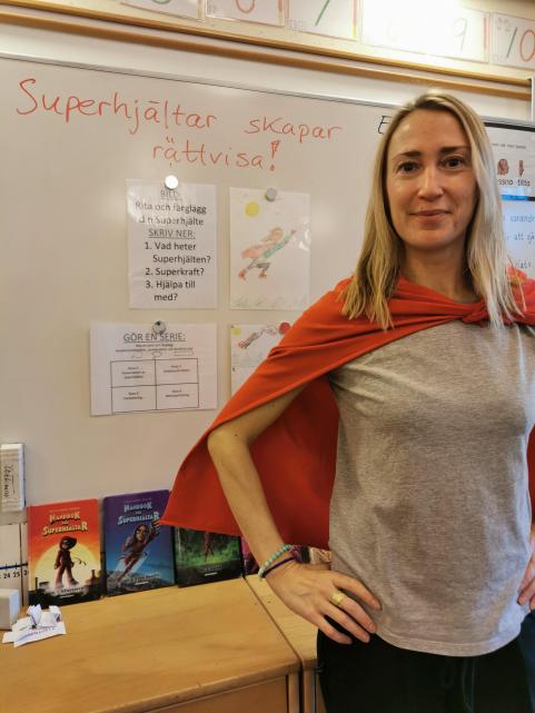 Erica Löfgren, projektledare för blivande superhjältar.