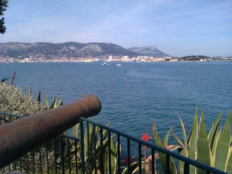 Toulon sett från fortet vi besökte.