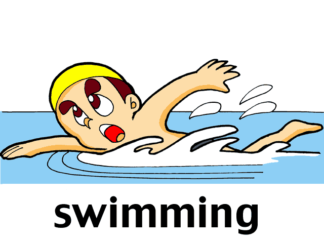 Här ser du en simmare som tränar sina muskler och kondition.