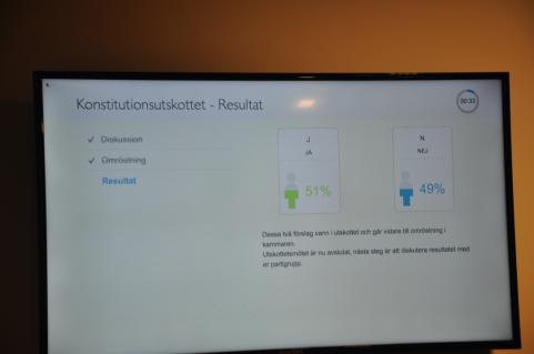 Omröstningsresultat i utskottet.