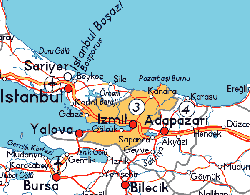 Den turkiska skolan ligger i staden Izmit, som du hittar vid siffran 3.